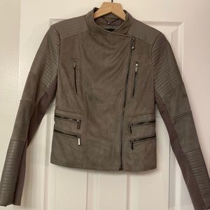 BCBGMAXAZRIA Olympia Suede and faux leather jacket.